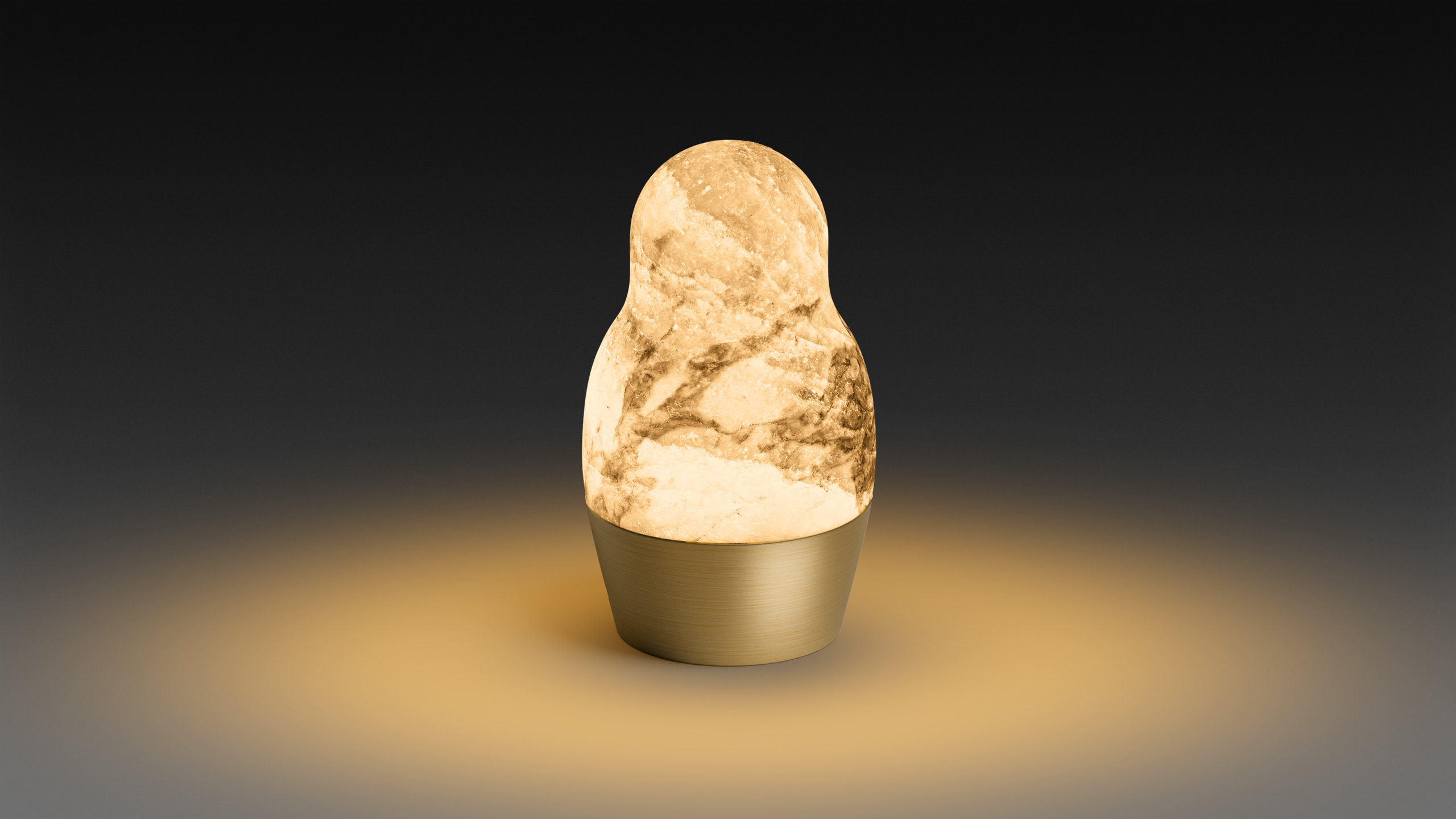 Лампы MATRЁSHKA LAMP MARBLE (SATIN GOLD)