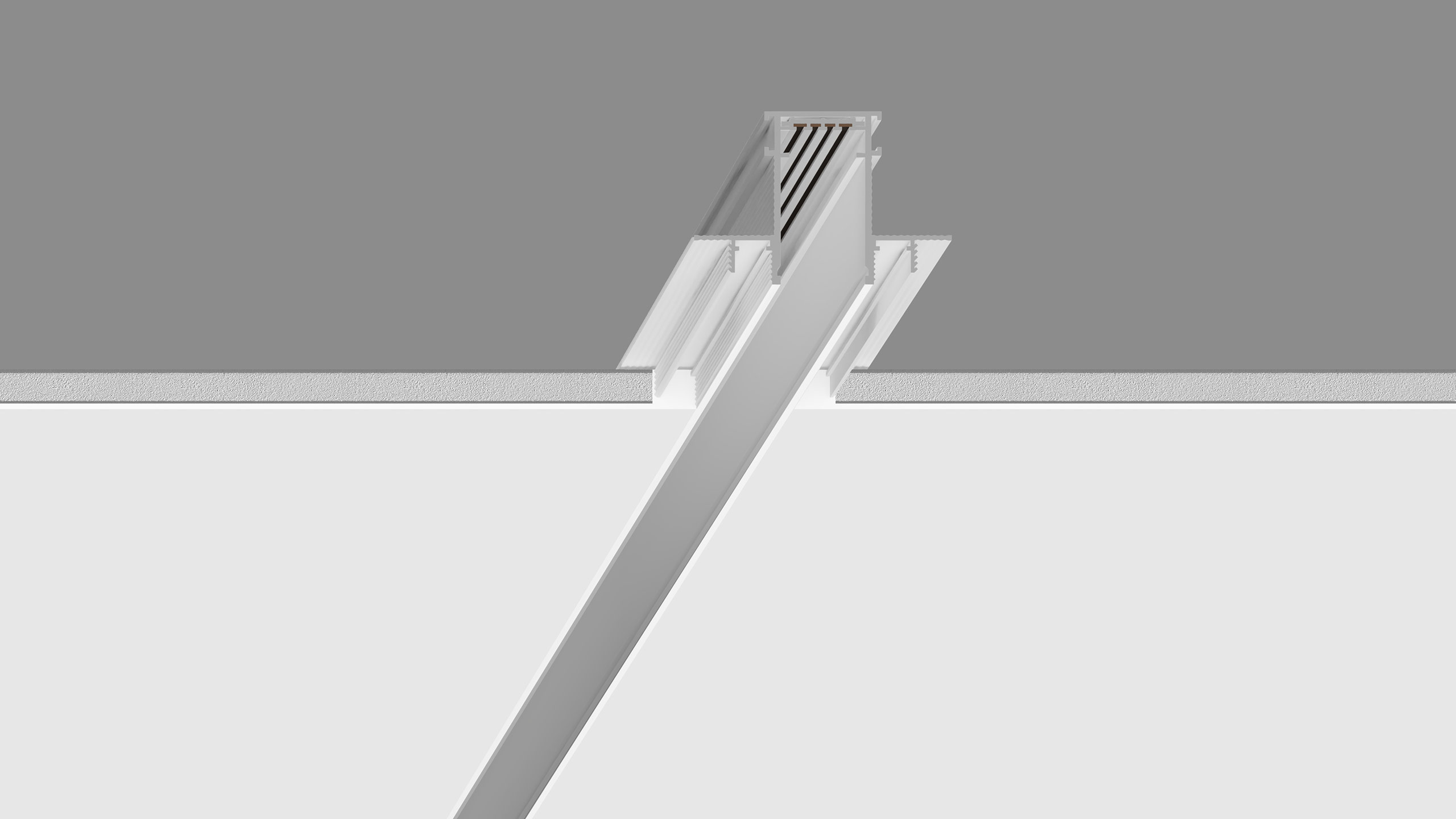 Трековые светильники ВСТРОЕННЫЙ ТРЕК БЕЗ РАМКИ БЕЛЫЙ